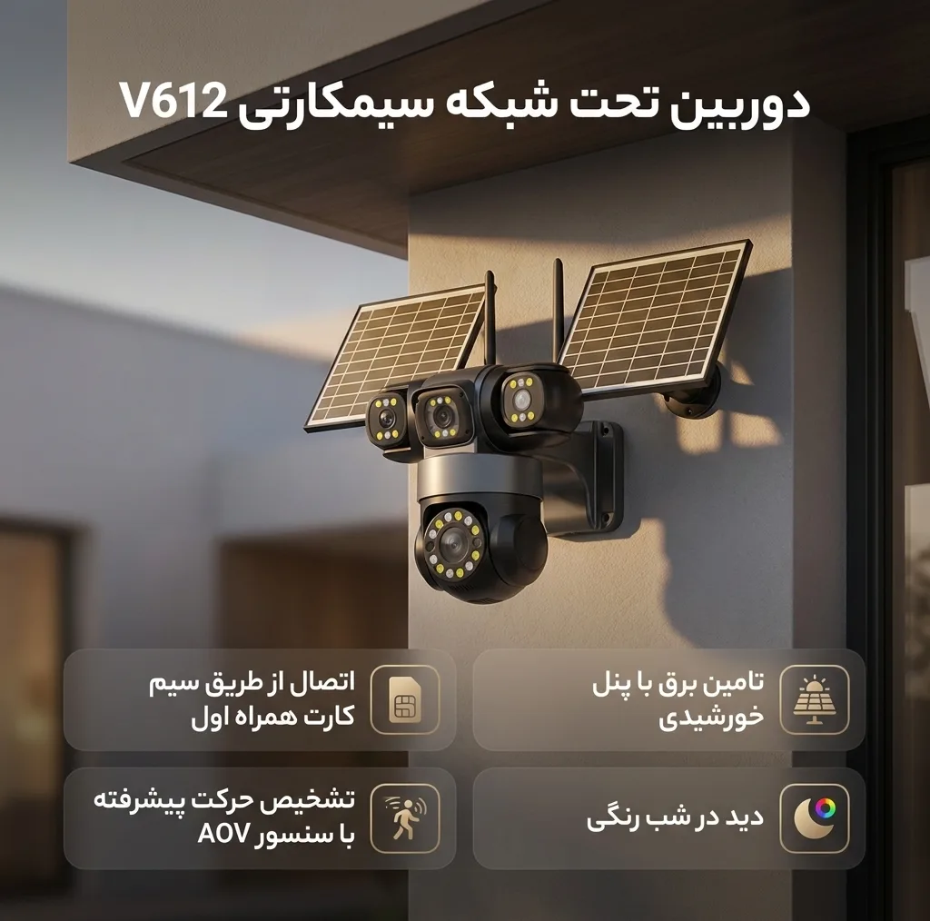 دوربین مداربسته تحت شبکه سیمکارتی مدل V612