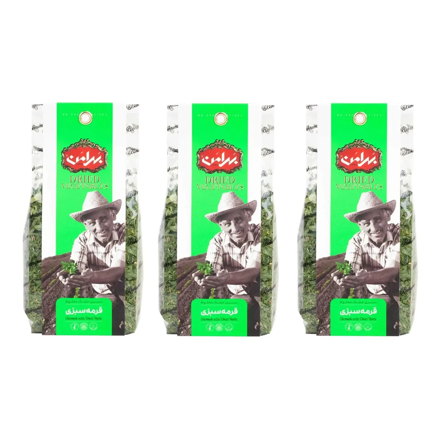 سبزی خشک مخلوط قرمه سبزی بهرامن - 80 گرم مجموعه 3 عددی