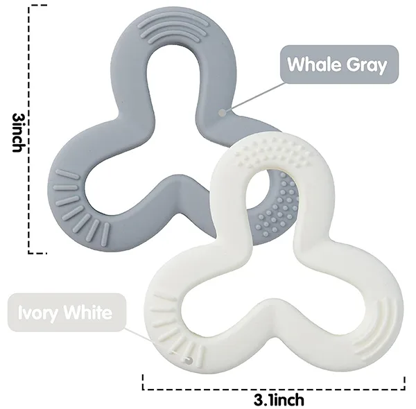 دندان گیر کودک هیروشی مدل Silicone Shamrock Teether بسته 2 عددی