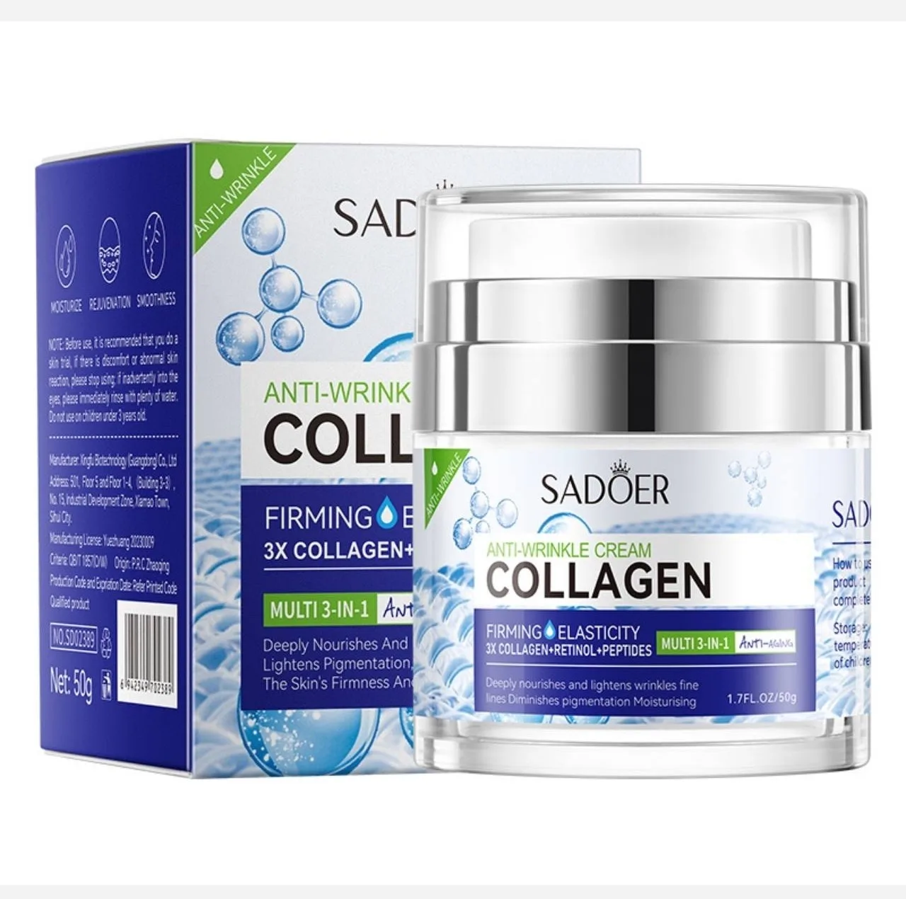 کرم ضدچروک سادور مدل Collagen 3x وزن 50 گرم