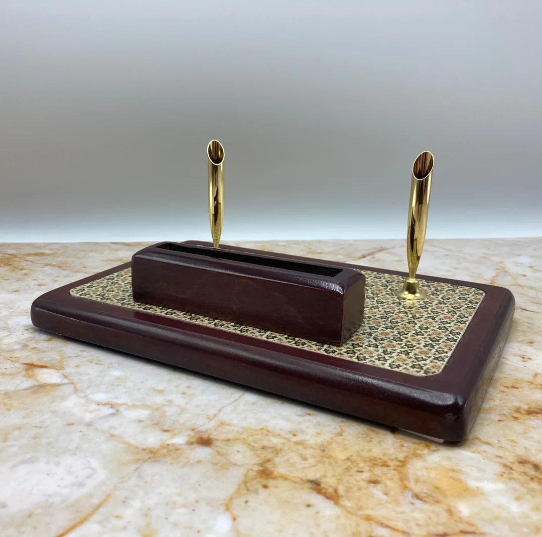 ست لوازم اداری رومیزی طرح خاتم مدل GK مجموعه 9 عددی
