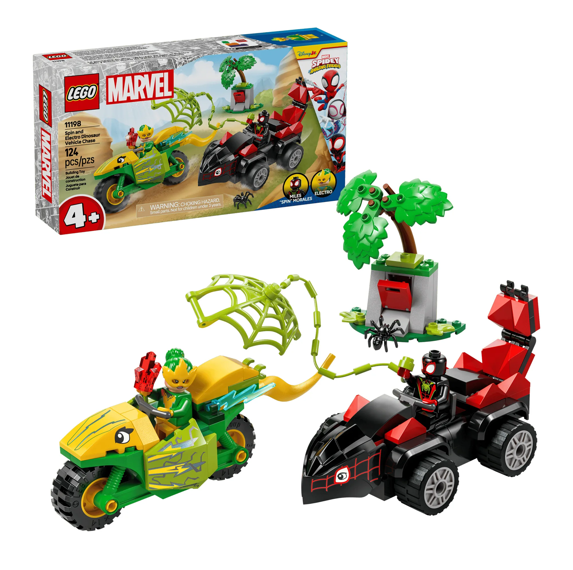 لگو 124 تکه سری مارول مدل Spin and Electro Dinosaur Vehicle Chase کد 11198