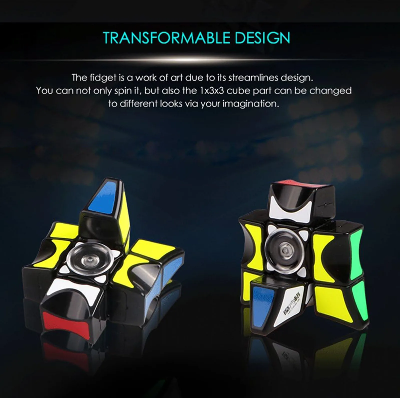 مکعب روبیک چی ای مدل اسپینری کای وای 3×3×1 QY Fidget Spinner rings