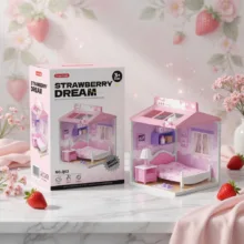 ساختنی 59 تکه طرح مینی هاوس مدل اتاق خواب کودک کد 03
