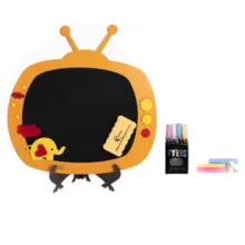 تخته سیاه مدل تلویزیون سایز 43x43x3 سانتی‌متر به همراه تخته پاک کن و گچ