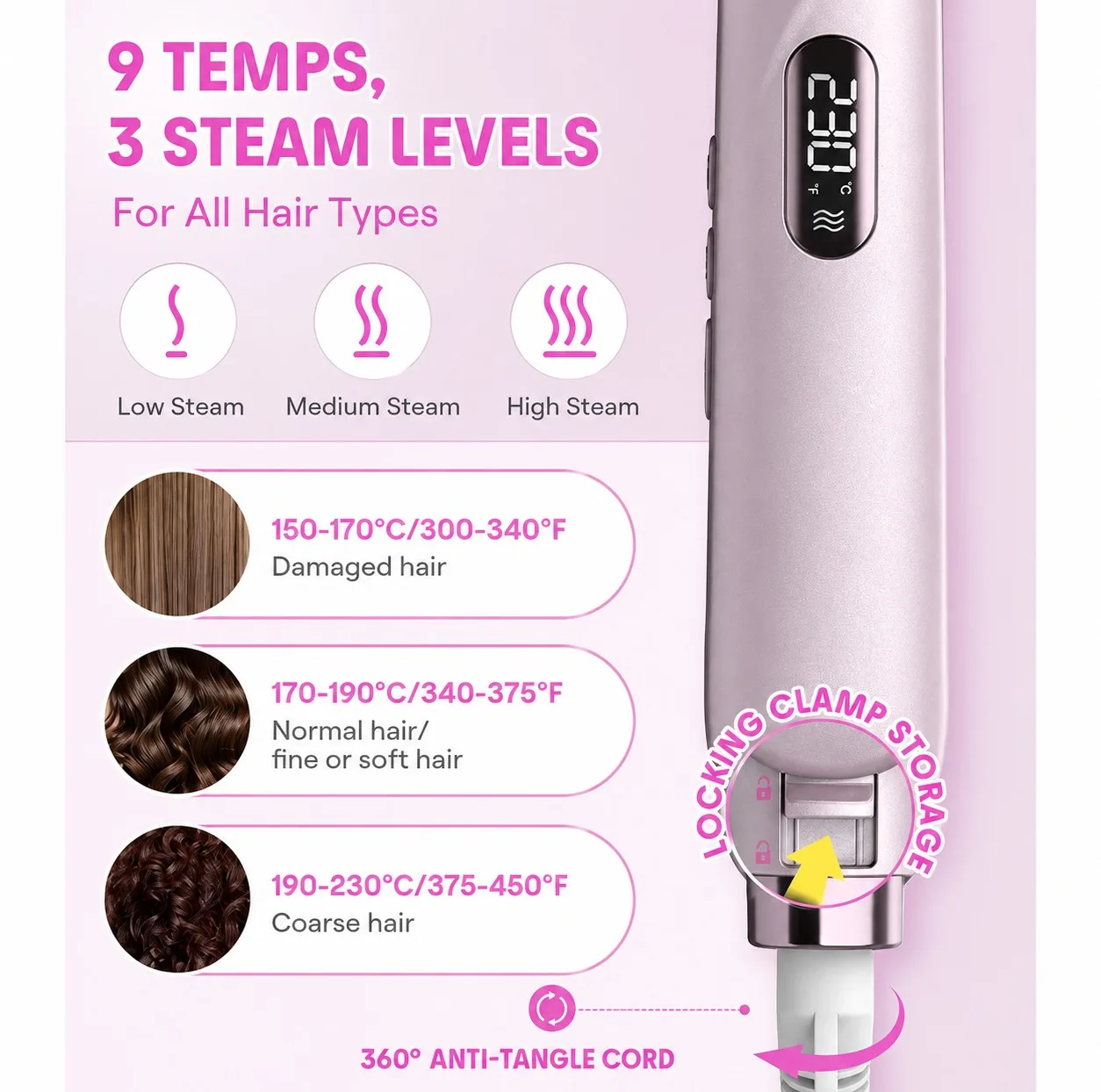 دستگاه اتو مو شیگلم مدل Sleek Chic Twist Kiss Flat Iron   با تکنولوژی ضد وز، برقی