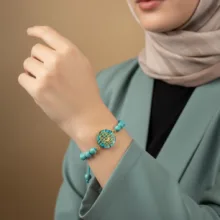 دستبند سنگی زنانه آلتین هنر بزازیان مدل مرغ آمین