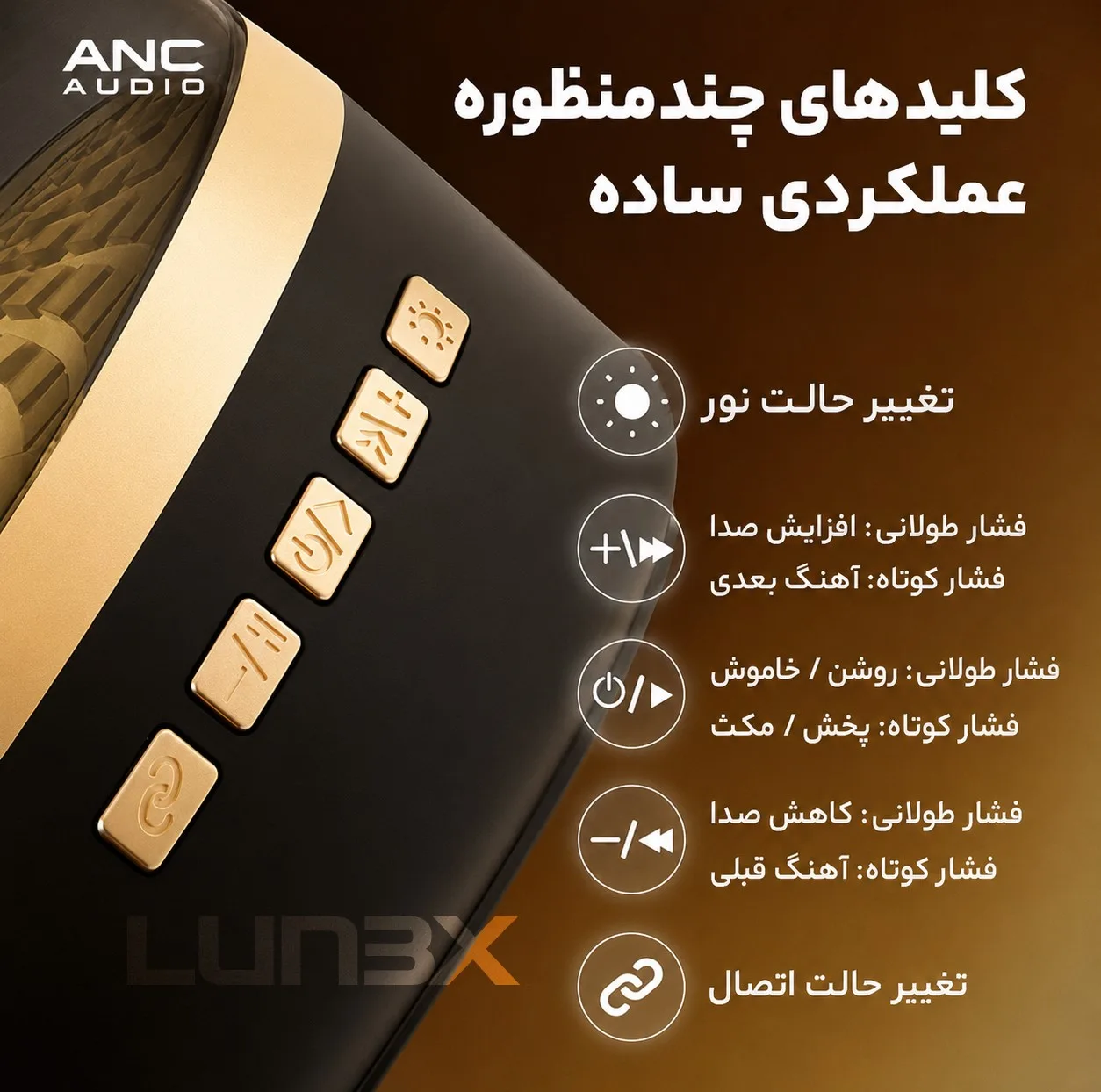 اسپیکر بلوتوثی قابل حمل لونکس مدل 1100