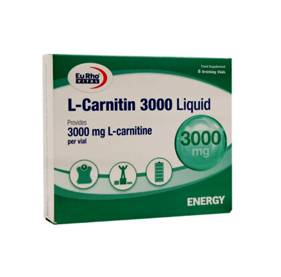 ویال خوراکی ال کارنیتین 3000 میلی گرم یوروویتال بسته 6 عددی