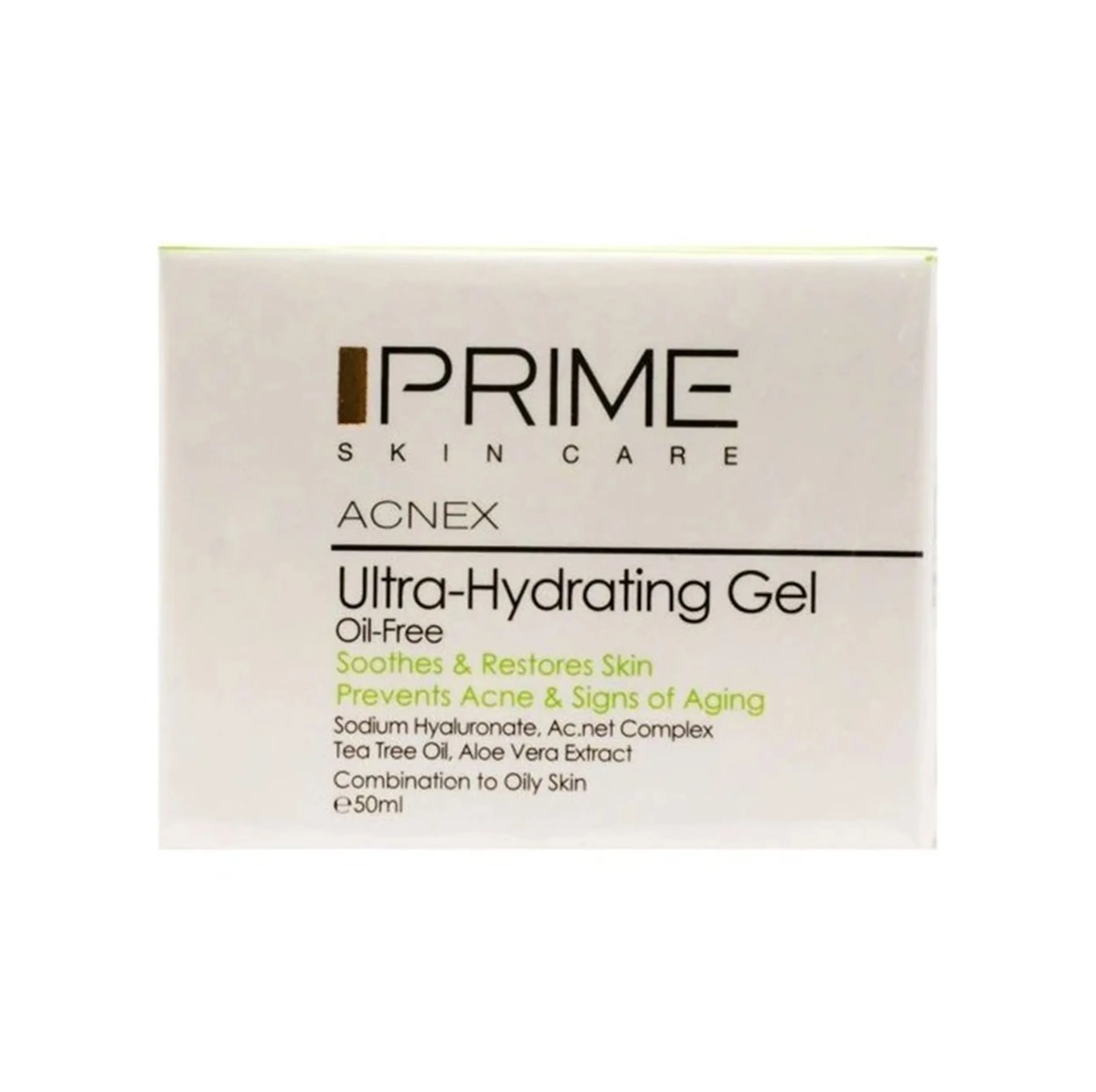 ژل آبرسان صورت پرایم مدل Ultra-Hydrating مناسب برای پوست های چرب حجم 50 میلیلیتر بسته دو عددی