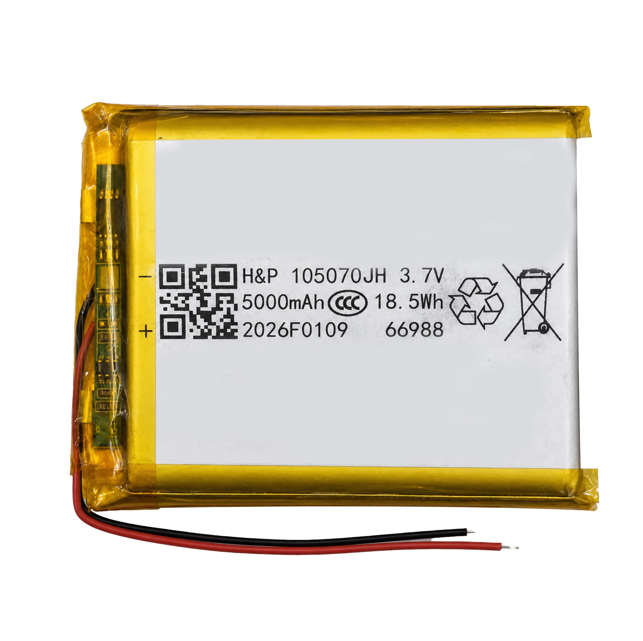 باتری لیتیومی قابل شارژ مدل H&P-105070 ظرفیت 5000 میلی آمپر ساعت