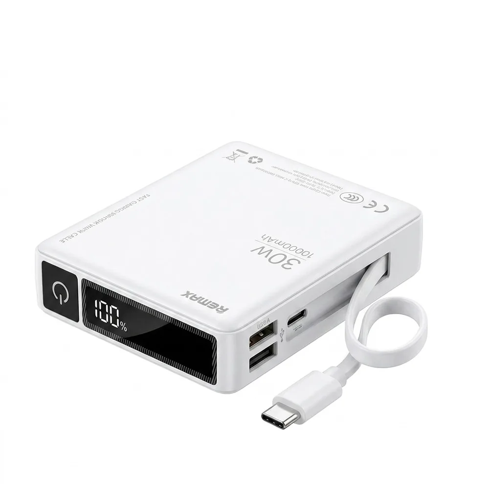 پاوربانک 30 وات ریمکس مدل  RPP-86  ظرفیت 10000 میلی‌آمپرساعت