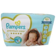 پوشک بچه پمپرز مدل چسبی premium care سایز 0 صفر بسته 30 عددی