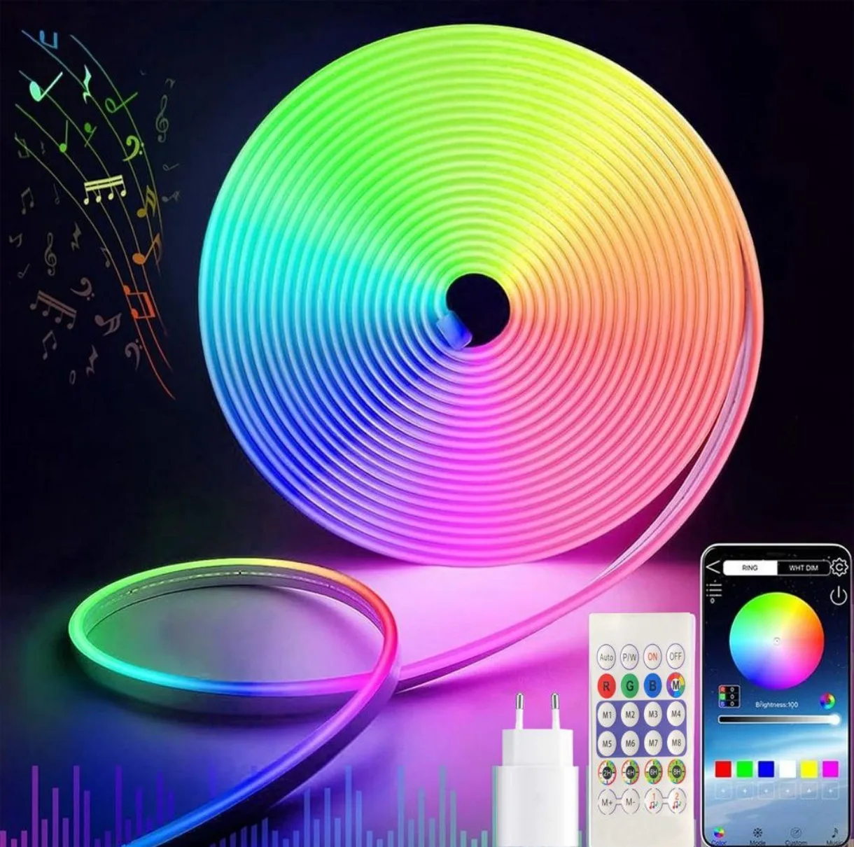 ریسه نئون فلکسی مدل RGB-IC طول 5 متر