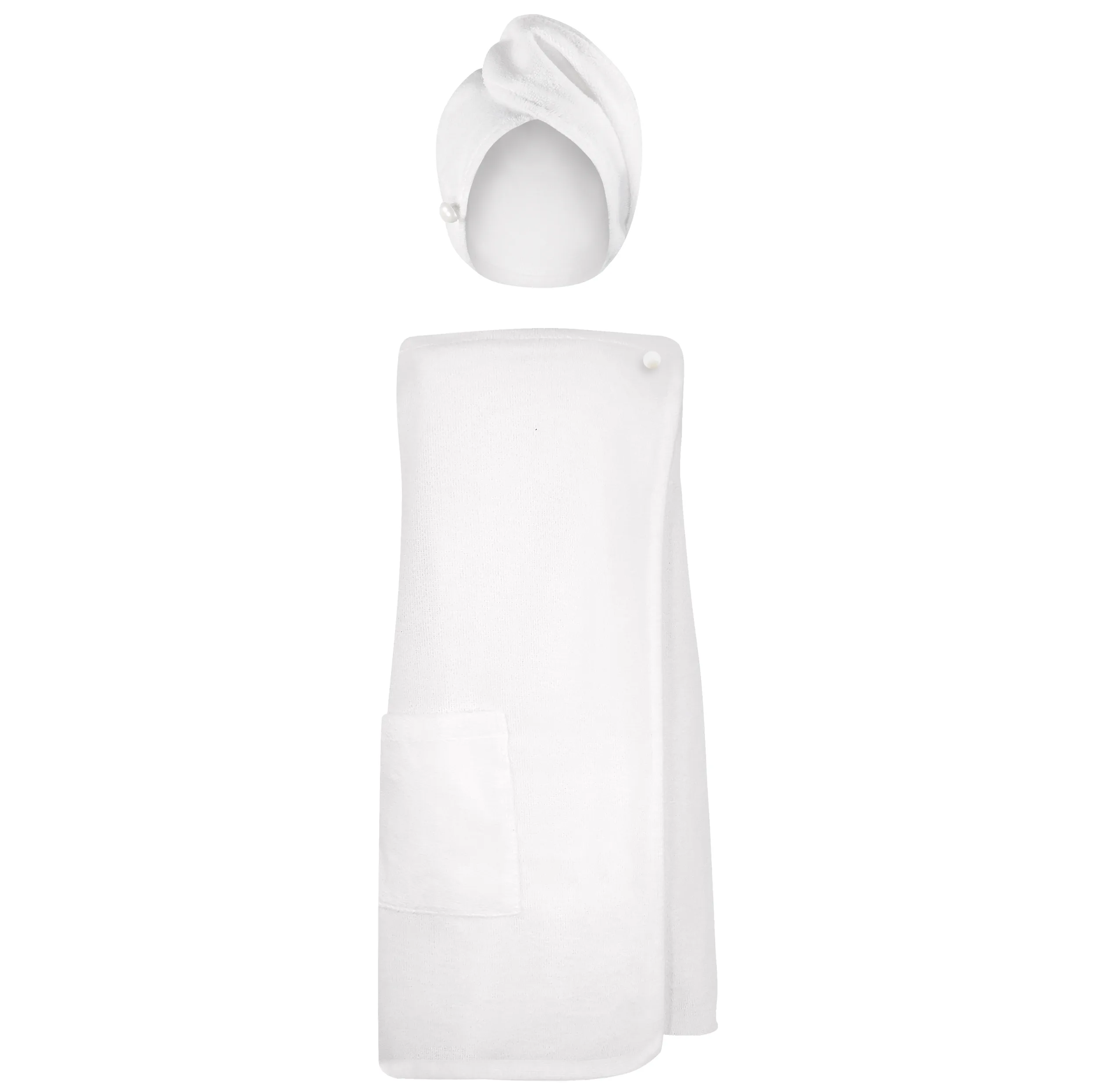 حوله استخری مدل دکلته کد 221 سایز 136×80 سانتیمتر به همراه حوله کلاهی