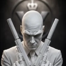 فیگور طرح هیتمن مدل مامور 47 ( Hitman) ارتفاع 15 سانتیمتر