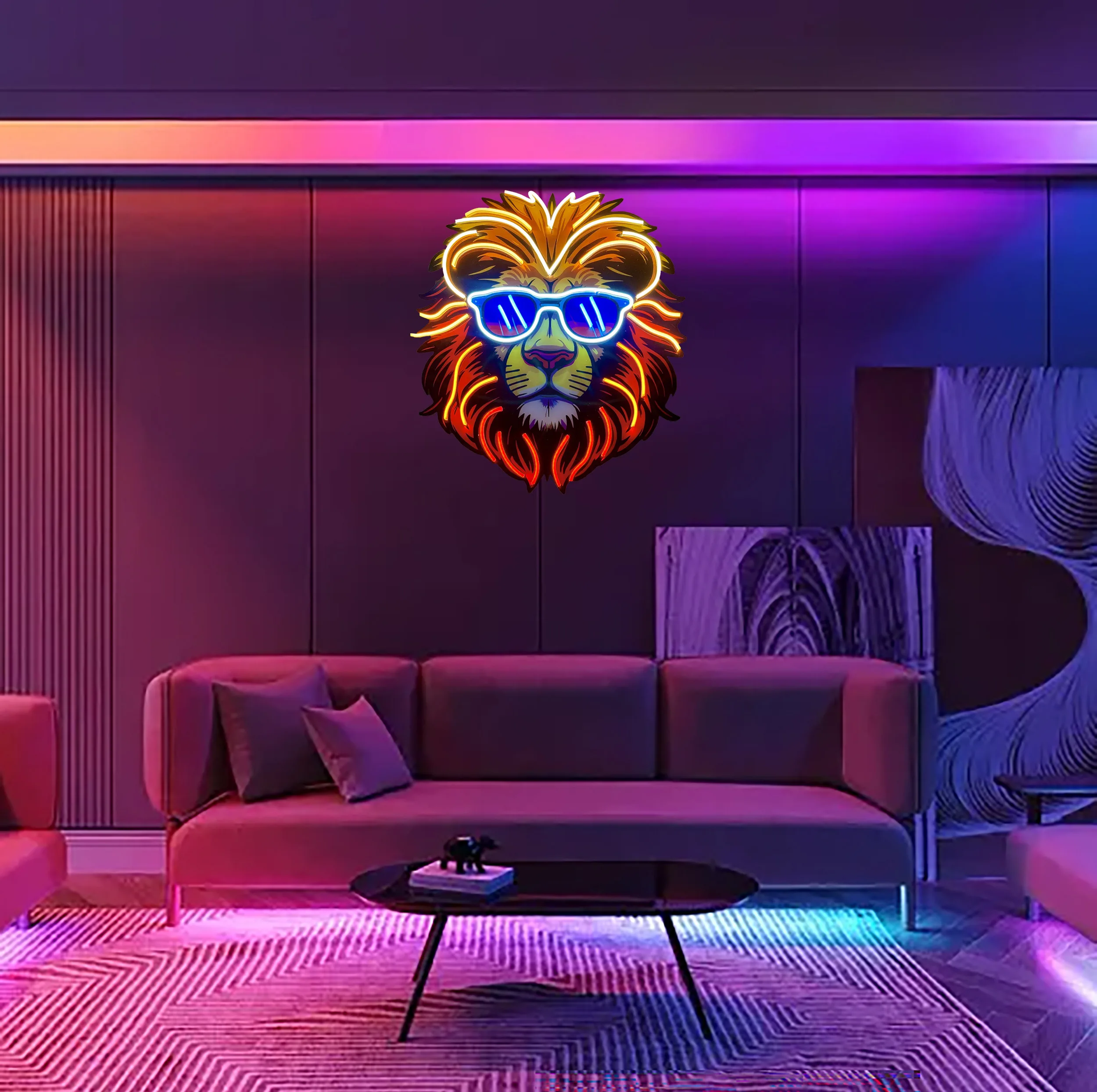 چراغ نئونی طرح شیر چاپ uv