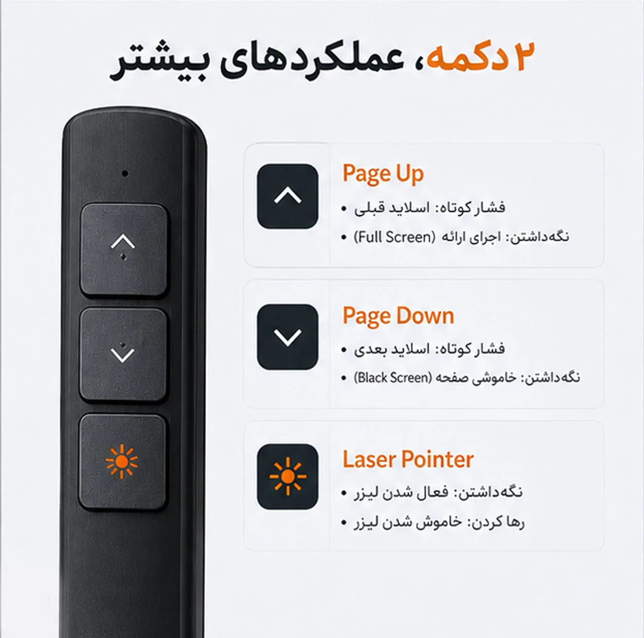 پرزنتر بیسیم مدل 3key-Slim