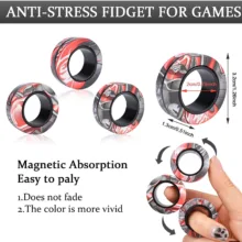 فیجت ضد استرس ریلایف مدل 300 Magnetic Ring طرح حلقه های مغناطیسی بسته 3 عددی