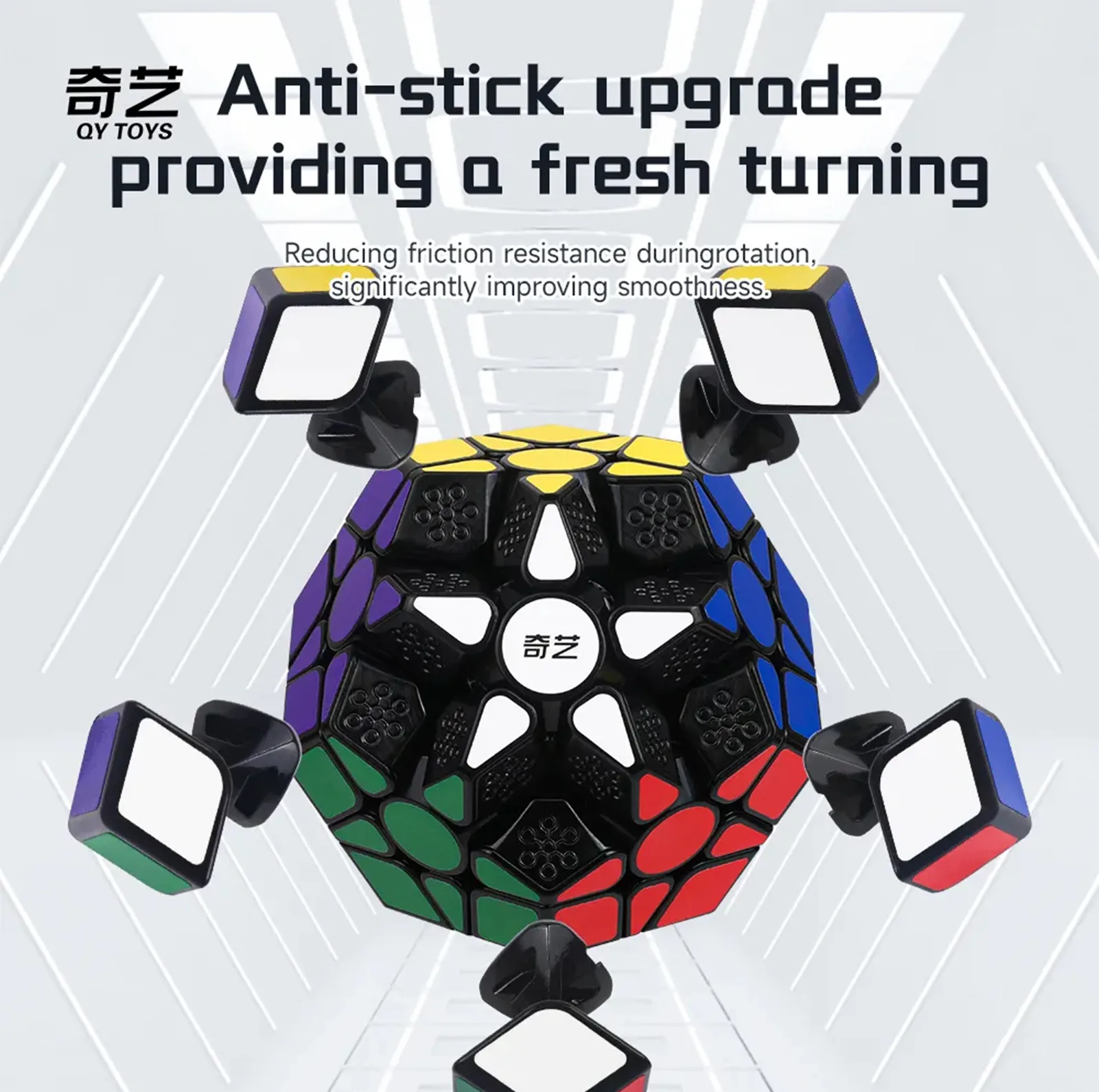 مکعب روبیک چی ای مدل مگامینکس کای وای کایهنگ دبلیو 3×3 QY Megaminx QiHeng Black W