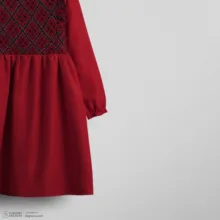 پیراهن آستین بلند یقه گرد دخترانه مدل 14041105