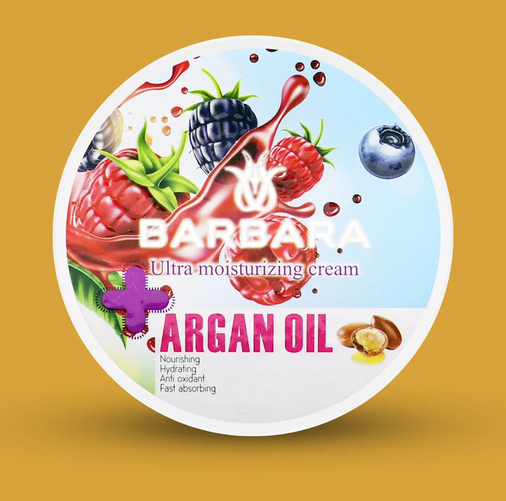 کرم مرطوب کننده باربارا مدل آرگان حجم 250 میلی لیتر به همراه کرم آبرسان باربارا مدل تمشک حجم 250 میلی لیتر