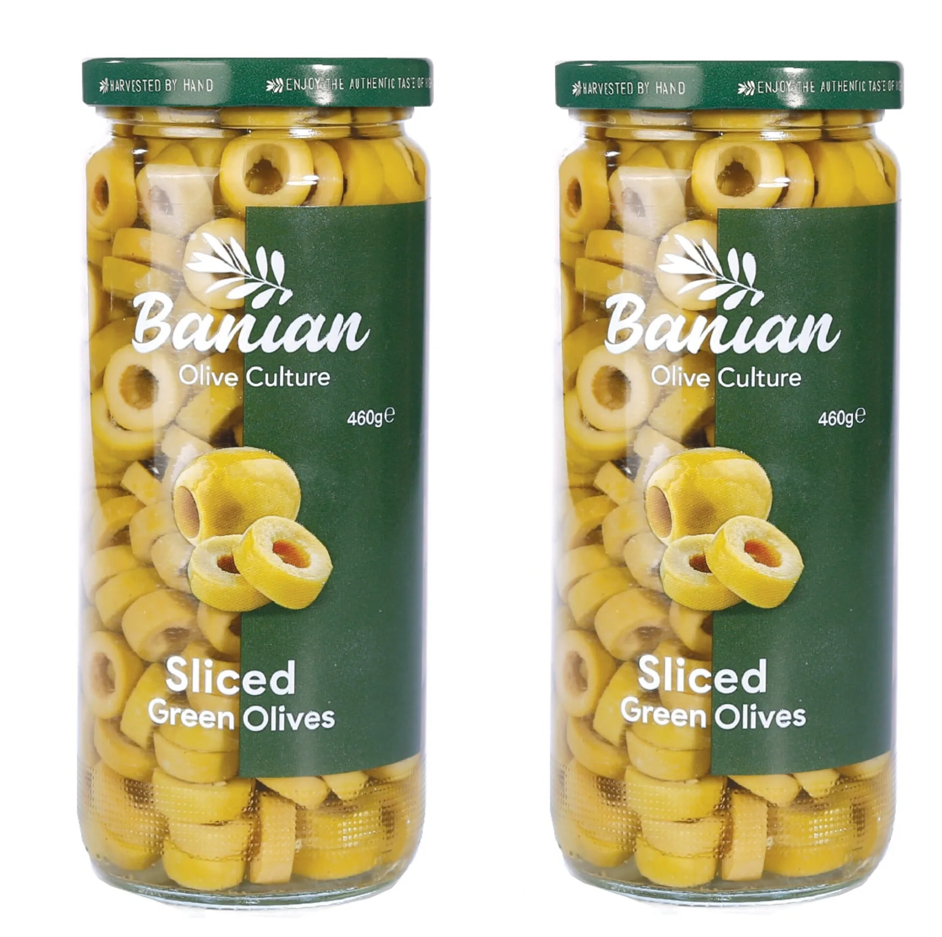 زیتون سبز اسلایس بانیان - 460 گرم بسته 2 عددی