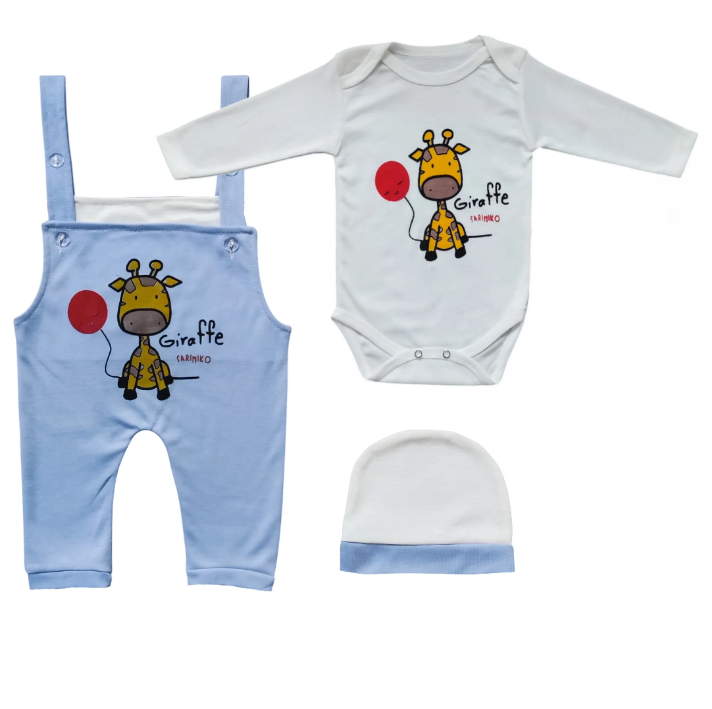 ست 3 تکه لباس نوزادی سرینیکو مدل Mini giraffe کد M420