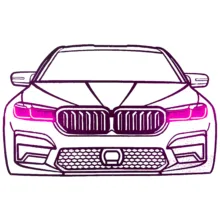 چراغ دیواری نئونی طرح ماشین bmw