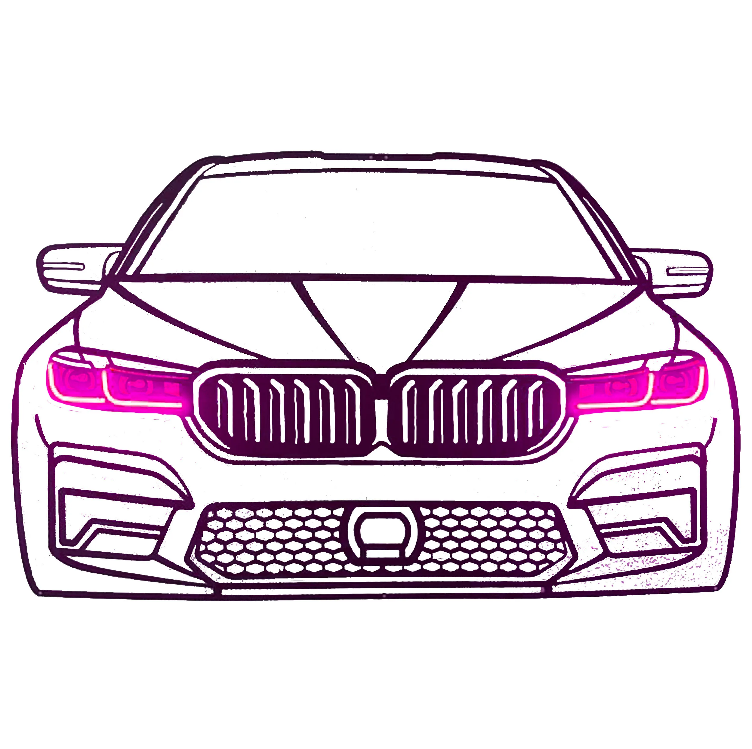 چراغ دیواری نئونی طرح ماشین bmw