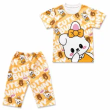 ست تی‌شرت آستین کوتاه و شلوارک راحتی دخترانه مدل CuteBunny18