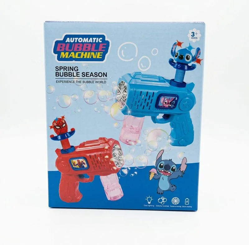 تفنگ حبابساز اسباببازی مدل Automatic Bubble Machine طرح مرد عنکبوتی
