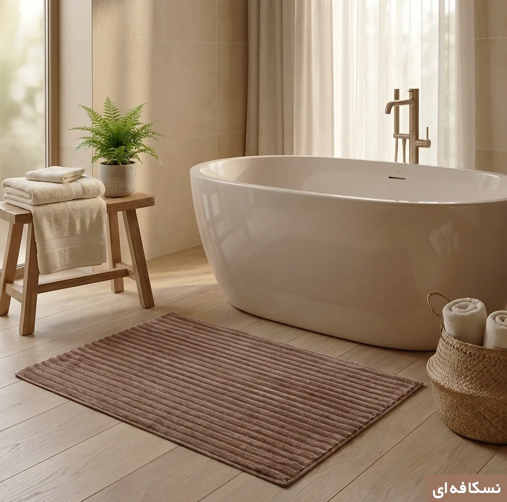پادری وینوما مدل سرویس بهداشتی و حمام 4 لایه مخمل ویژه سایز 70x45 سانتیمتر مناسب برای فضای داخلی