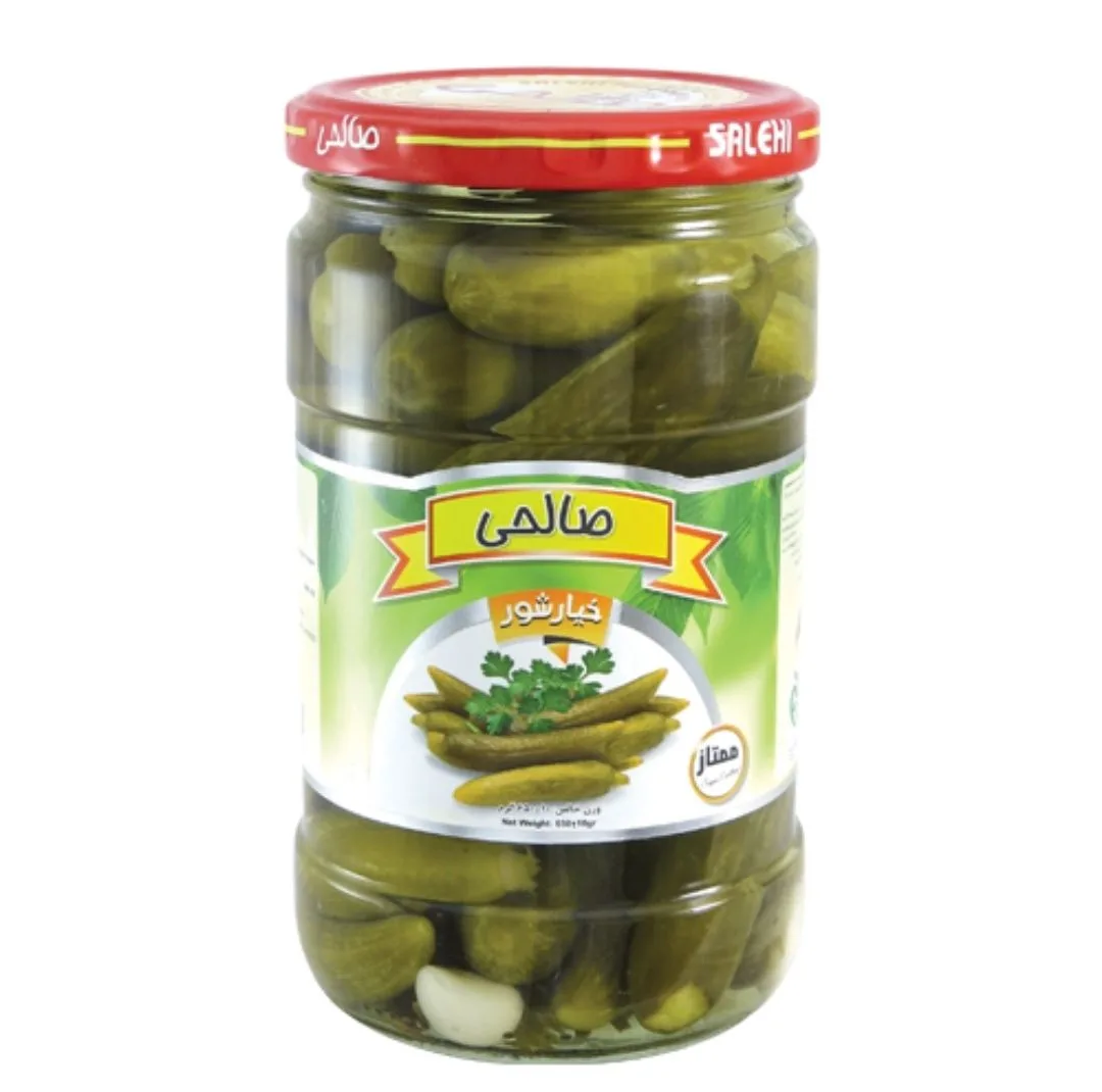 خیارشور سرکه‌ای پاستوریزه ممتاز صالحی - 650 گرم مجموعه 4 عددی