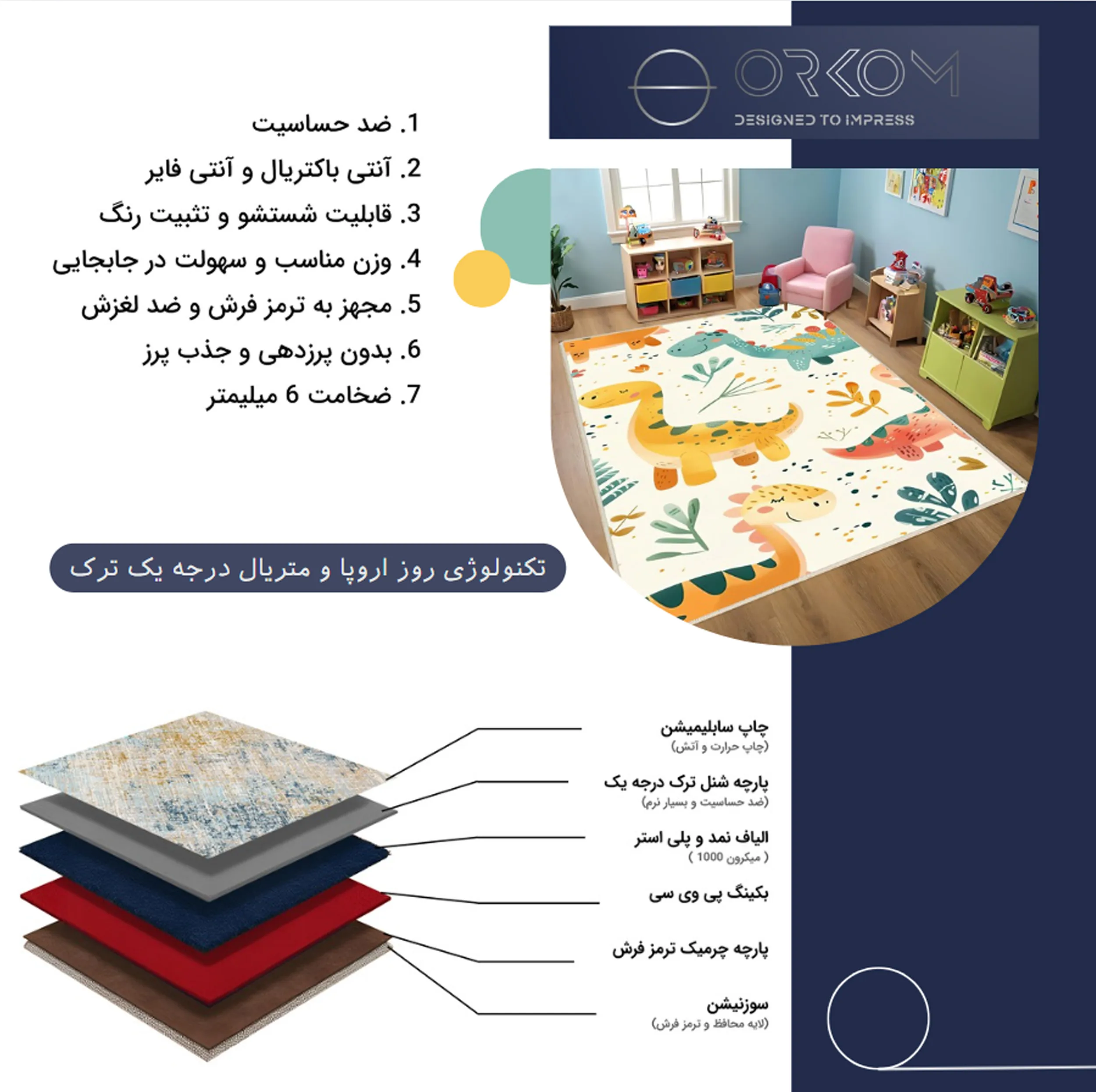 فرش ماشینی 1000 شانه زمینه کرم حاشیه کرم مدل اورکوم طرح اتاق کودک کد kids.9014.01
