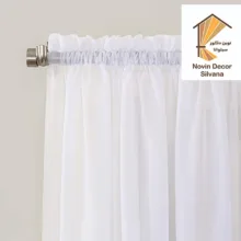 پرده نوین دکور سیلوانا مدل حریر لیفه ای 280 سایز 280 × 290 سانتی‌متر