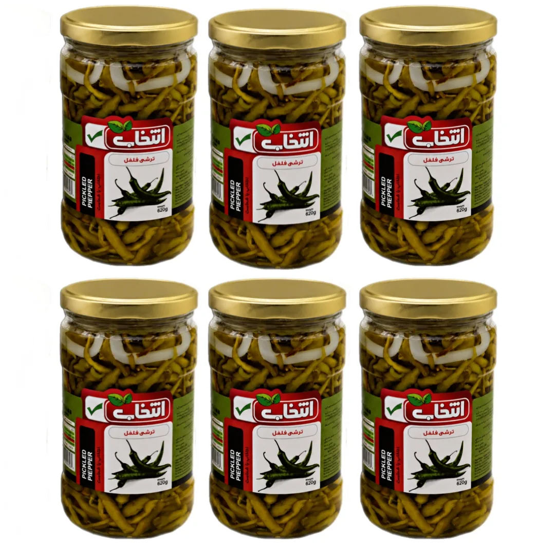 ترشی فلفل انتخاب - 620 گرم بسته 6 عددی