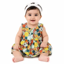 پیراهن نوزادی مدل گل گلی کد 11500047