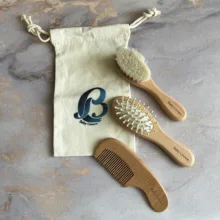 ست شانه و برس بیبی کرون مدل Premium wooden مجموعه 3 عددی
