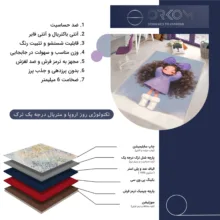 فرش ماشینی 1000 شانه زمینه طوسی حاشیه بنفش مدل اورکوم طرح اتاق کودک کد kids.9022.1
