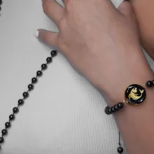 دستبند سنگی زنانه زرمان مدل نماد ماه اسفند کد CBM-O-B012
