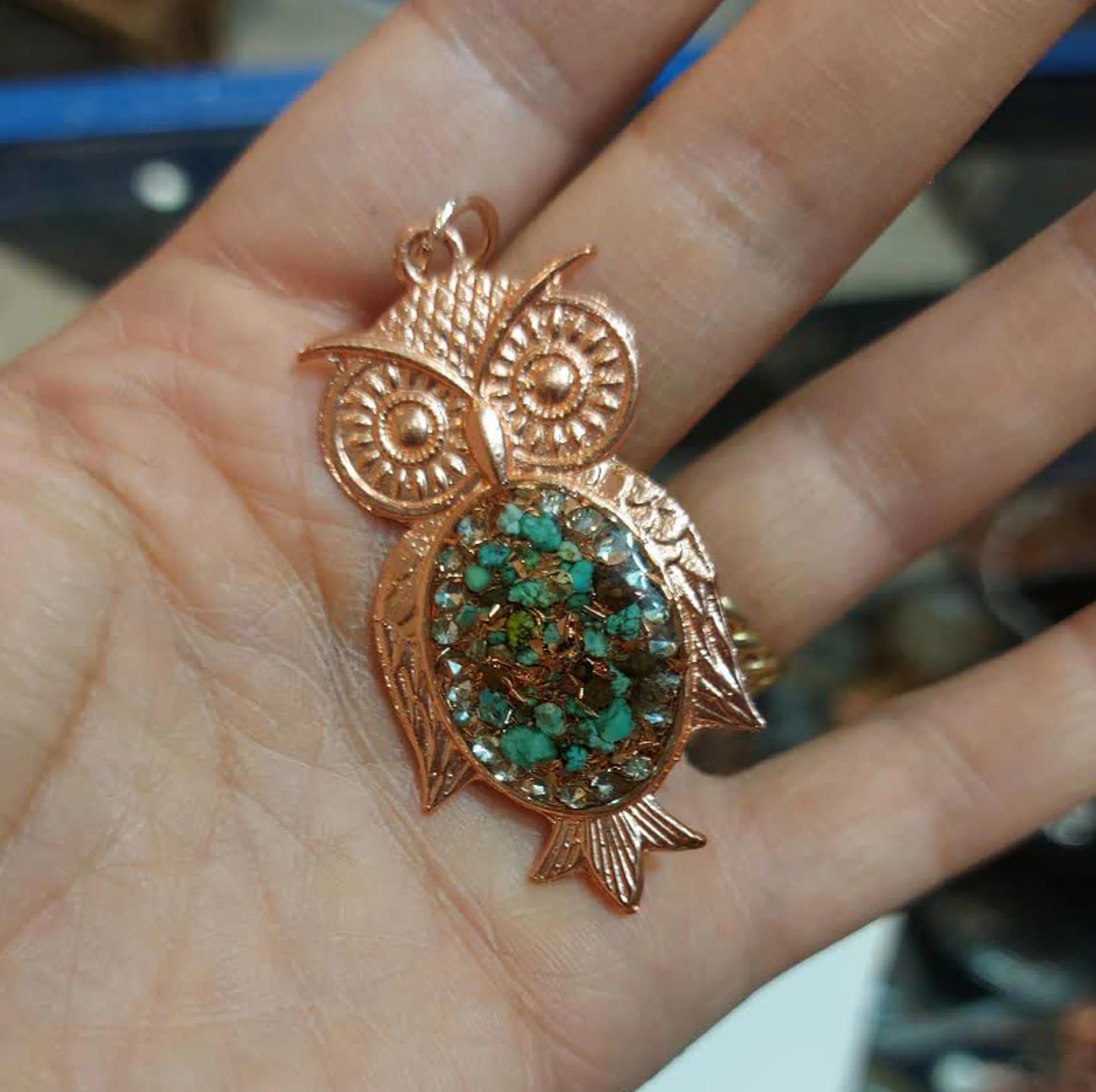 گردنبند دست ساز زنانه مدل فیروزه کوبی کد 850