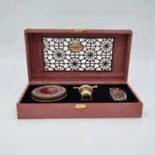 زعفران کادویی عاقله - 3 گرم به همراه هل - 10 گرم و هاون