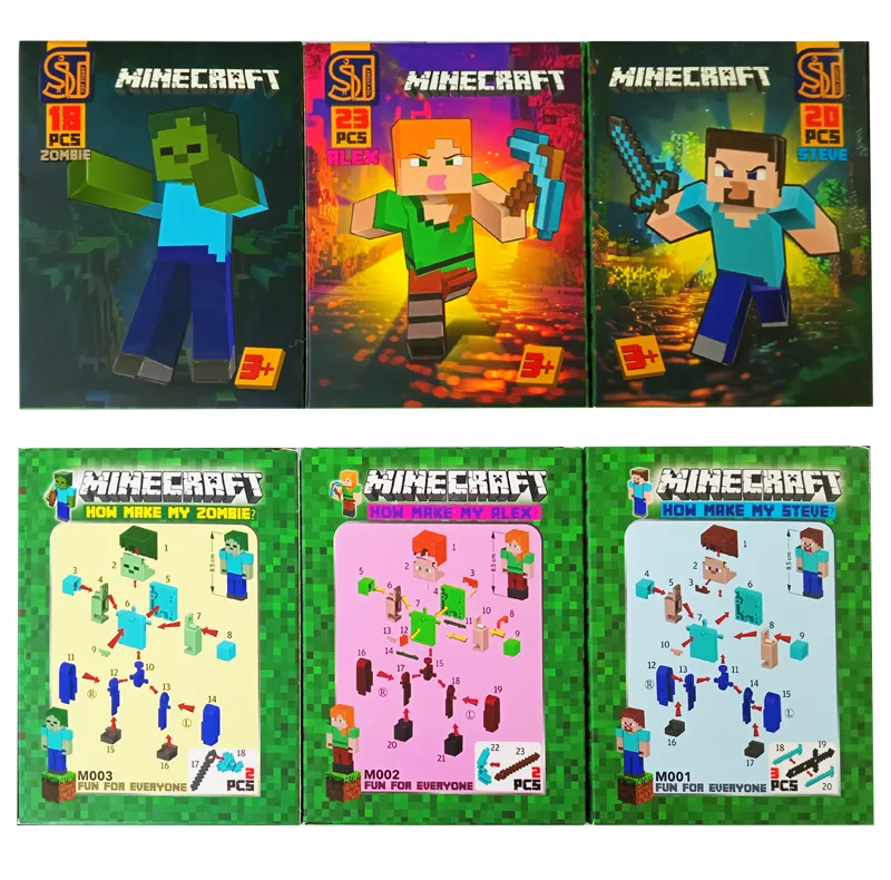 فیگور طرح ماینکرافت مدل Minecraft M001-3 مجموعه 3 عددی