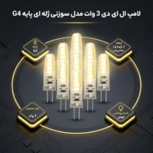 لامپ ال ای دی 3 وات مدل سوزنی ژله ای پایه G4 مجموعه 10 عددی