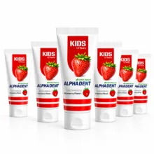 خمیردندان کودک آلفادنت مدل N-G-Strawberry حجم 50 میلی لیتر مجموعه 6 عددی