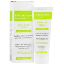 کرم ضد جوش صورت دلاویگا مدل ANTI ACNE مناسب برای پوست آکنه‌ای حجم 40 میلی‌لیتر