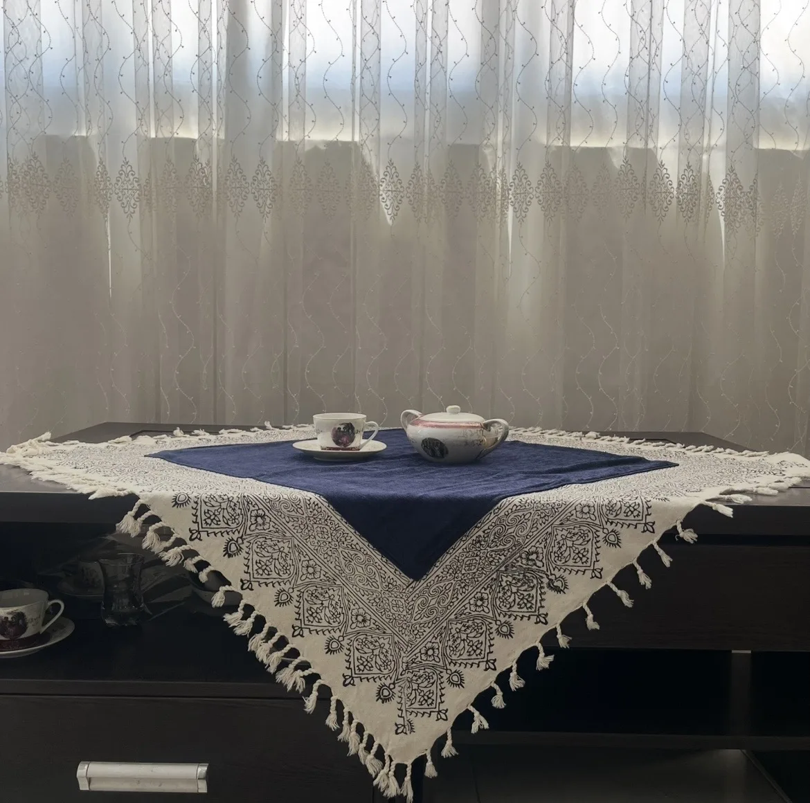 رومیزی قلمکار مدل مخمل اصفهان