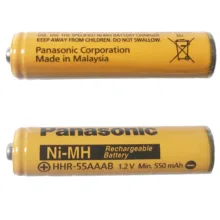 باتری نیم قلمی قابل شارژ تلفن بی سیم پاناسونیک مدل Ni-MH/HHR-55AAAB بسته دو عددی