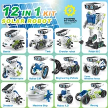 کیت ربات ساختنی ناب سل مدل سولار خورشیدی 12 کاره SOLAR ROBOT KIT 12IN1 با قابلیت حرکت و چرخش